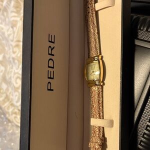 Pedre Gold Watch with Patterned Strap